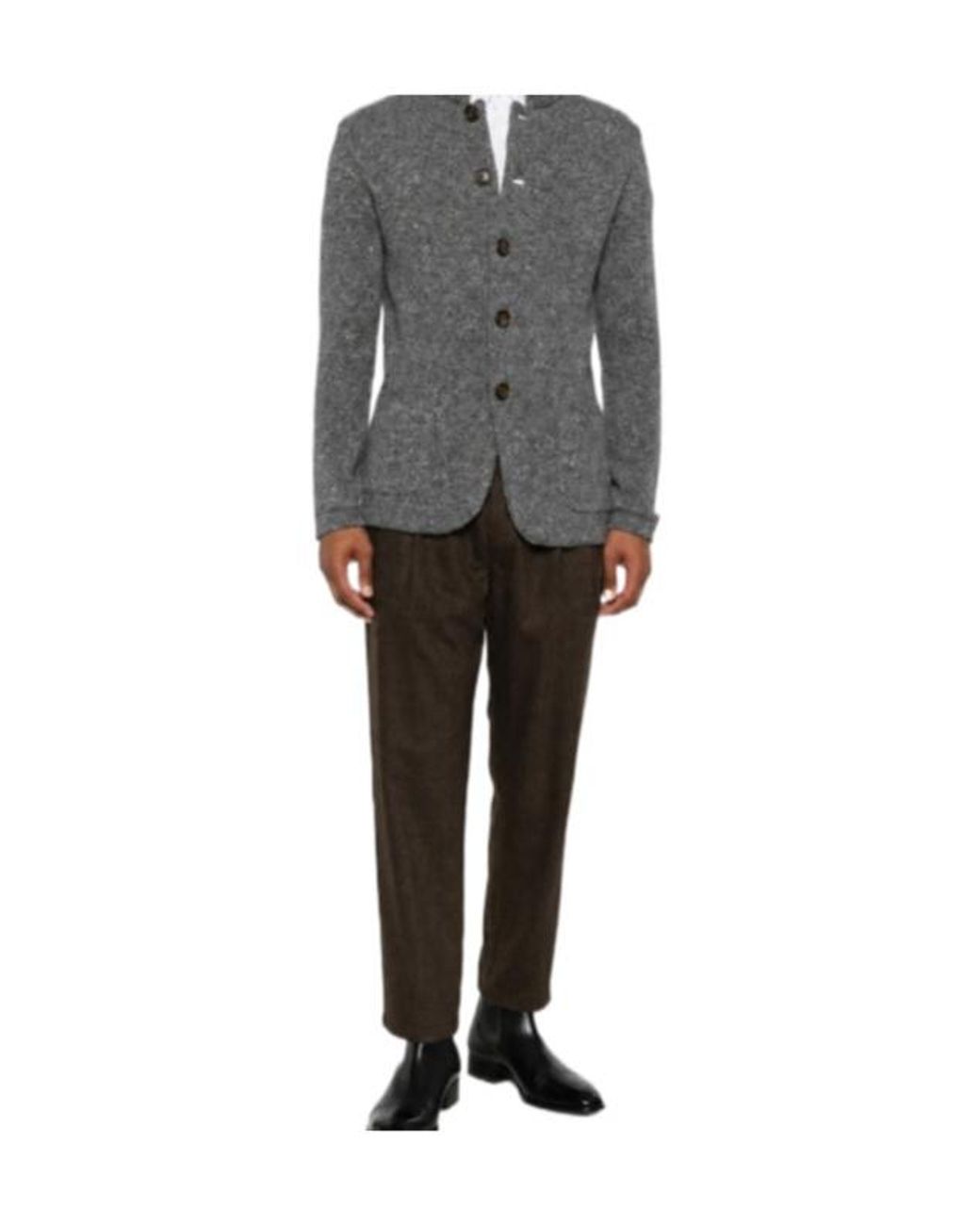 Eleventy Gray Straight-Leg Casual Trousers for men