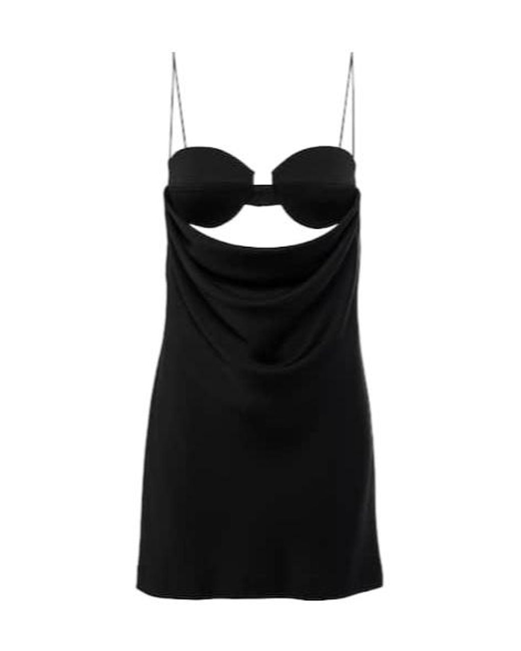 Alex Perry Black Cutout Draped Satin Crêpe Minidress