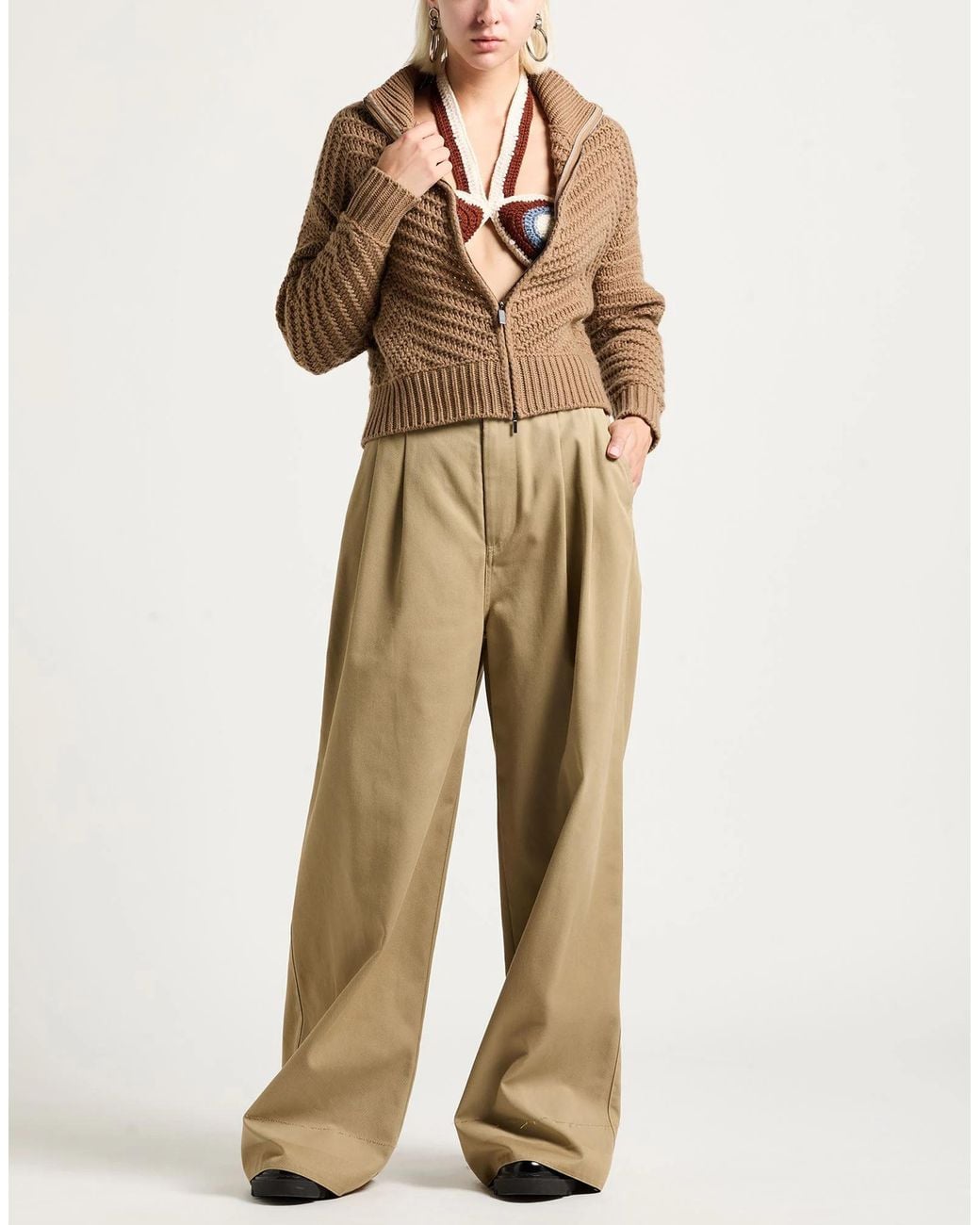 Maison Margiela Natural Loose-Fitting Trousers