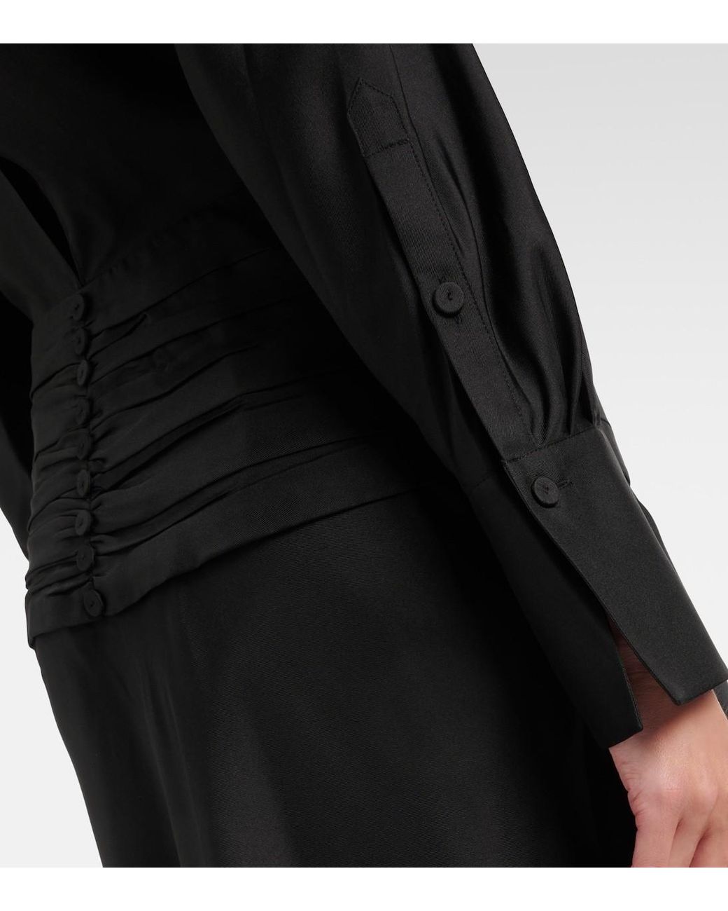 Rohe Black Silk Long-Sleeved Dress
