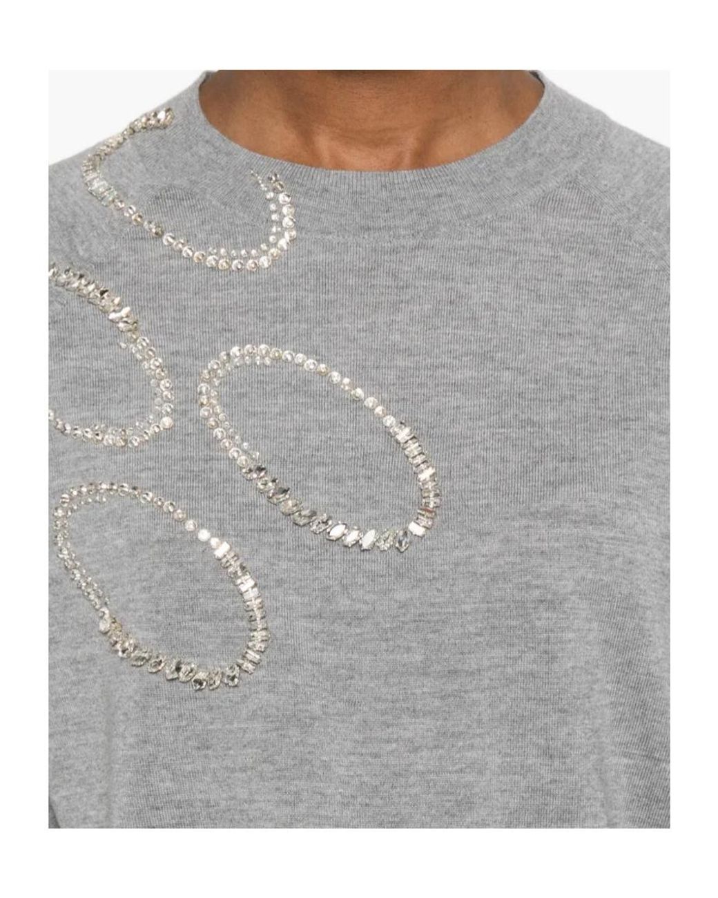 Dries Van Noten Gray Crew Neck Sweater