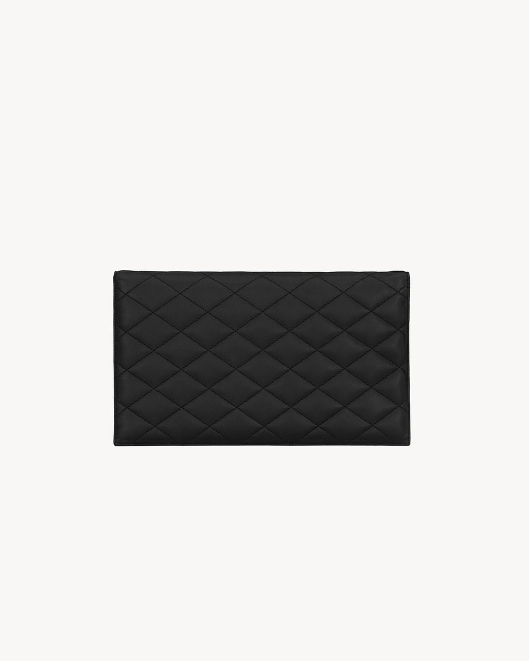 Saint Laurent Black Paris Logo Plaque Pouch