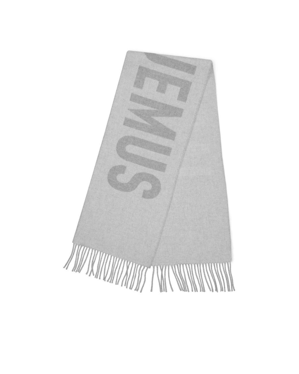 Jacquemus Gray Embroidered Fringe Scarf