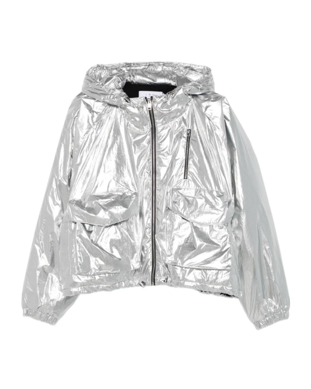 IRO Gray Metallic Hooded Jacket