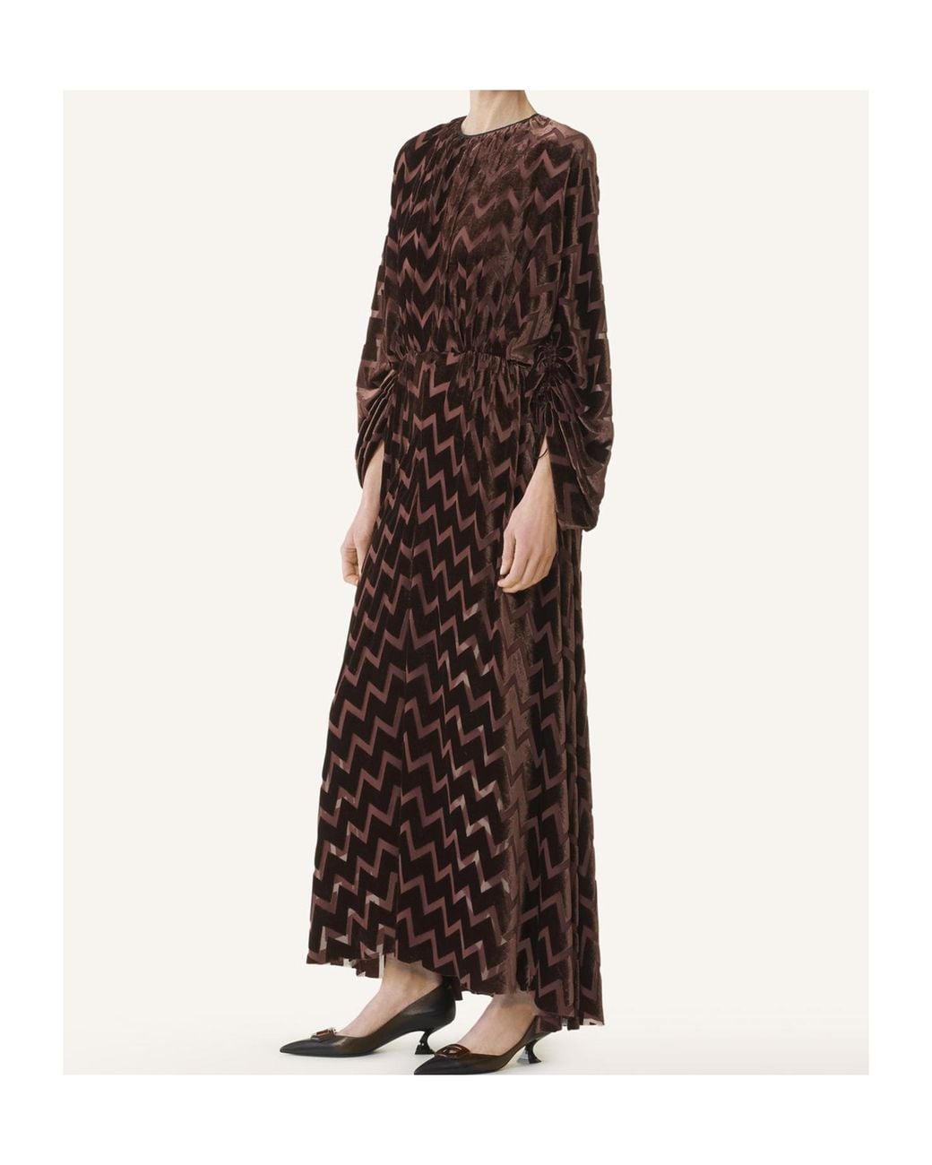 Lanvin Brown Round-Neck Dress