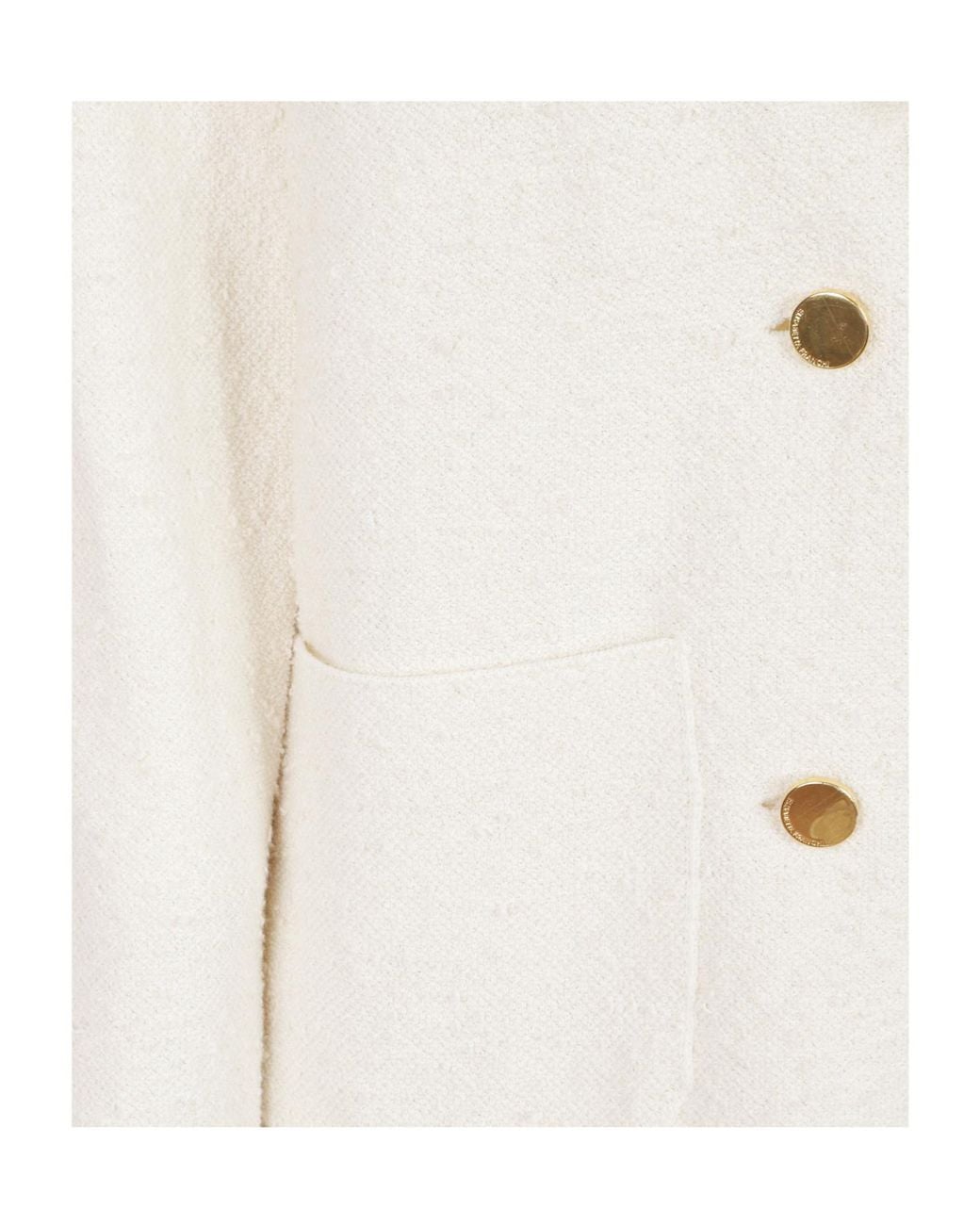 Elisabetta Franchi White Double-Breasted Fringed Cardigan
