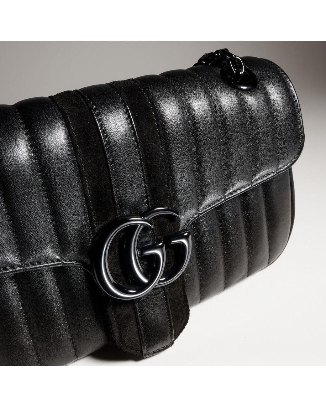 Gucci Black Jetset Gg Marmont Medium Shoulder Bag