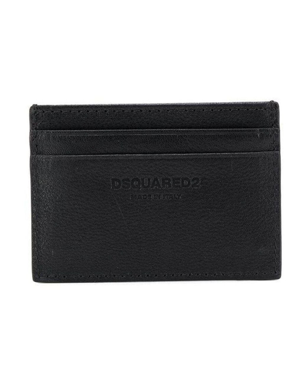 DSquared² Black Logo Printed Classic Card Holder for men