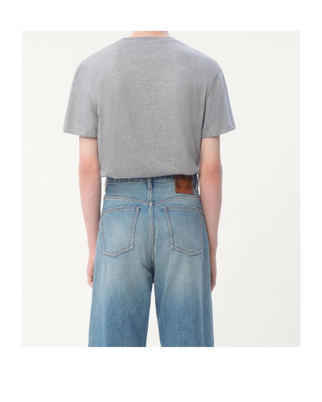 Valentino Gray Vlogo Embroidered Crewneck T-Shirt for men