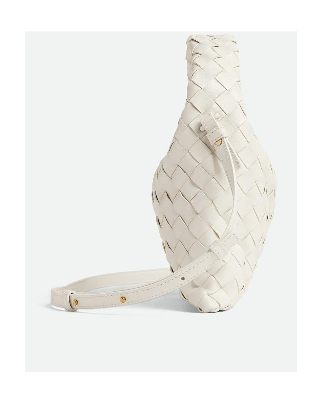 Bottega Veneta White Woven Top Handle Bag