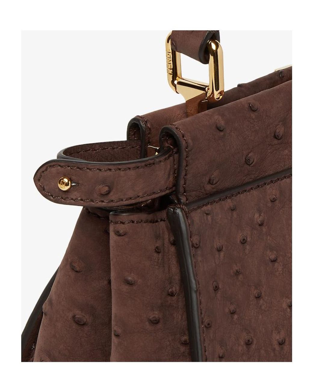 Fendi Brown Ostrich Leather Bag