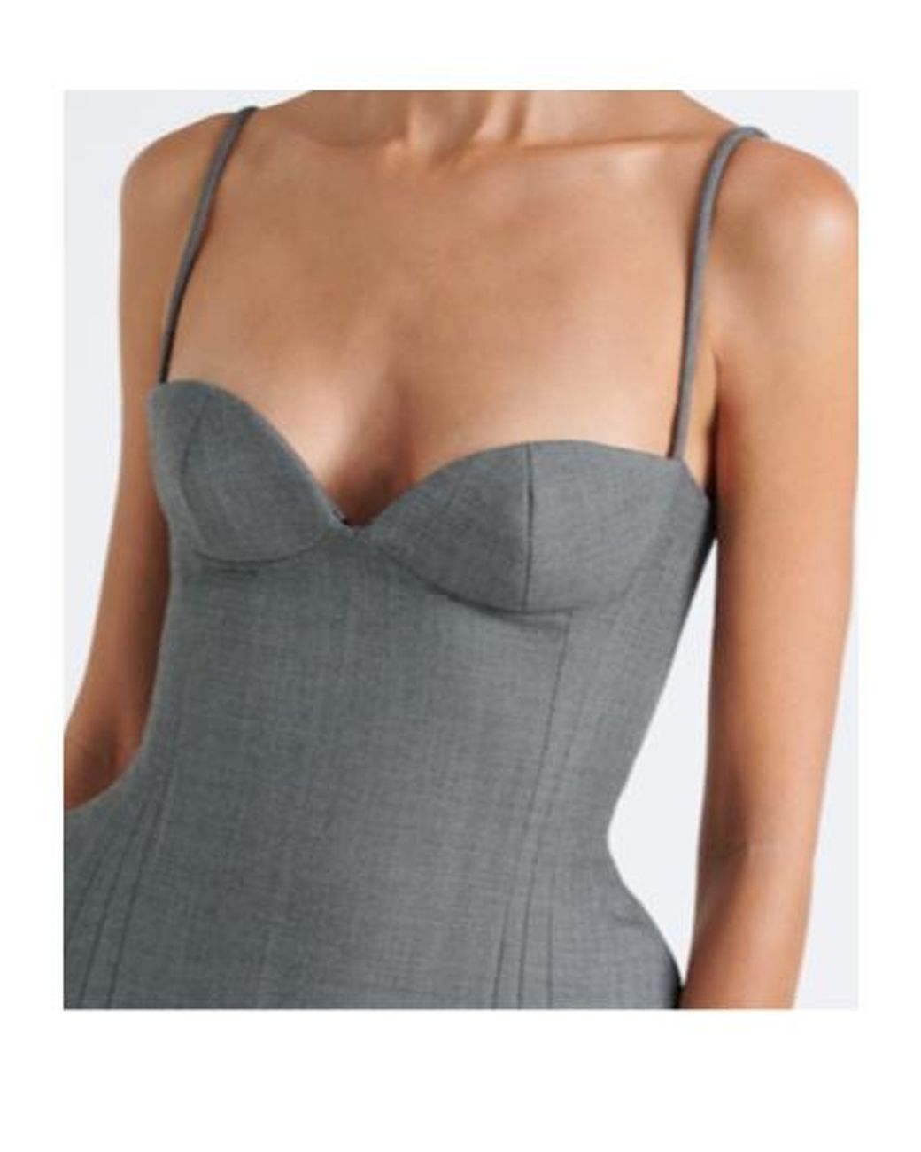 Magda Butrym Gray Wool Bustier Dress