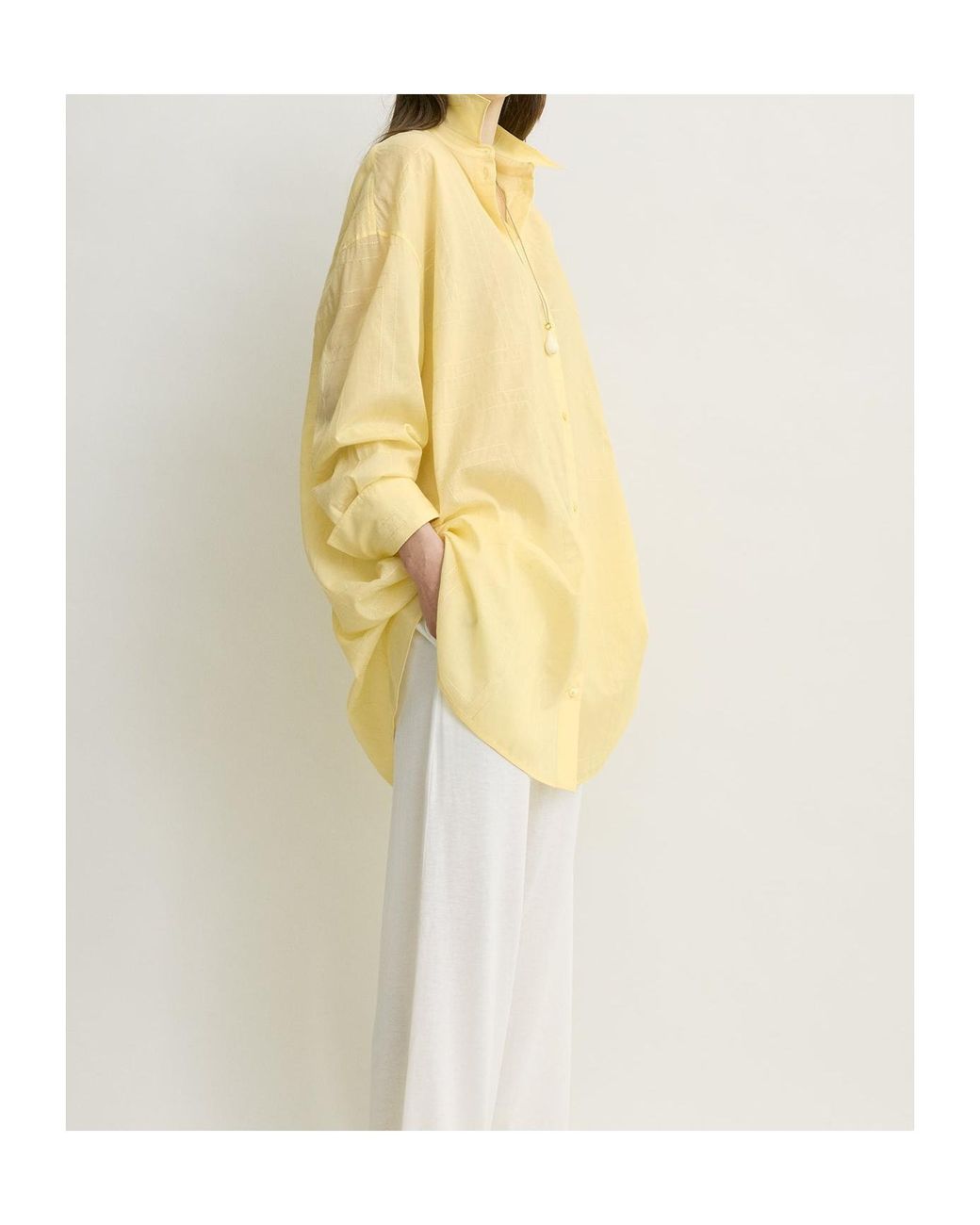 Totême Yellow Monogram-Embroidered Oversized Shirt