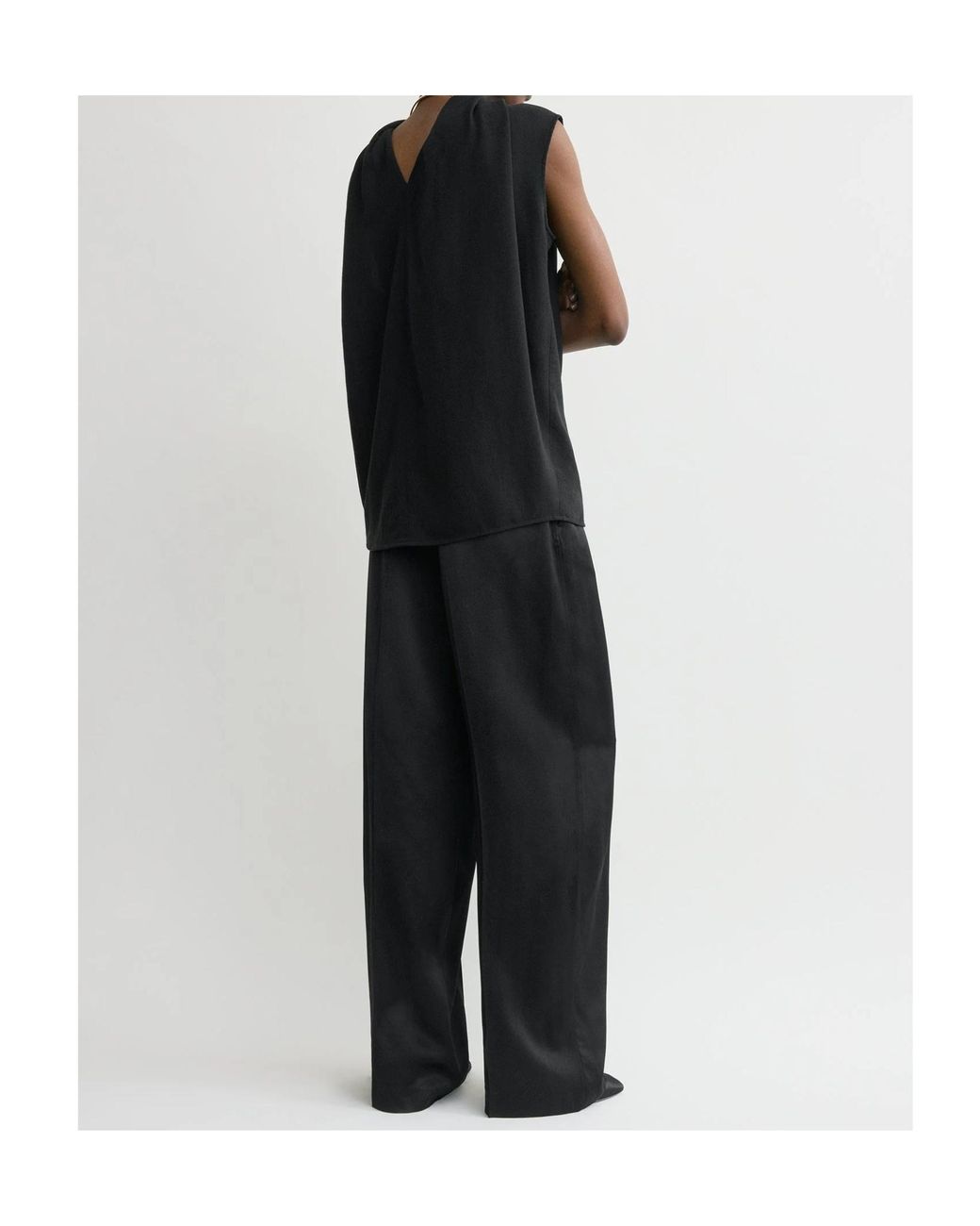 Totême Black Cocoon Cape Blouse