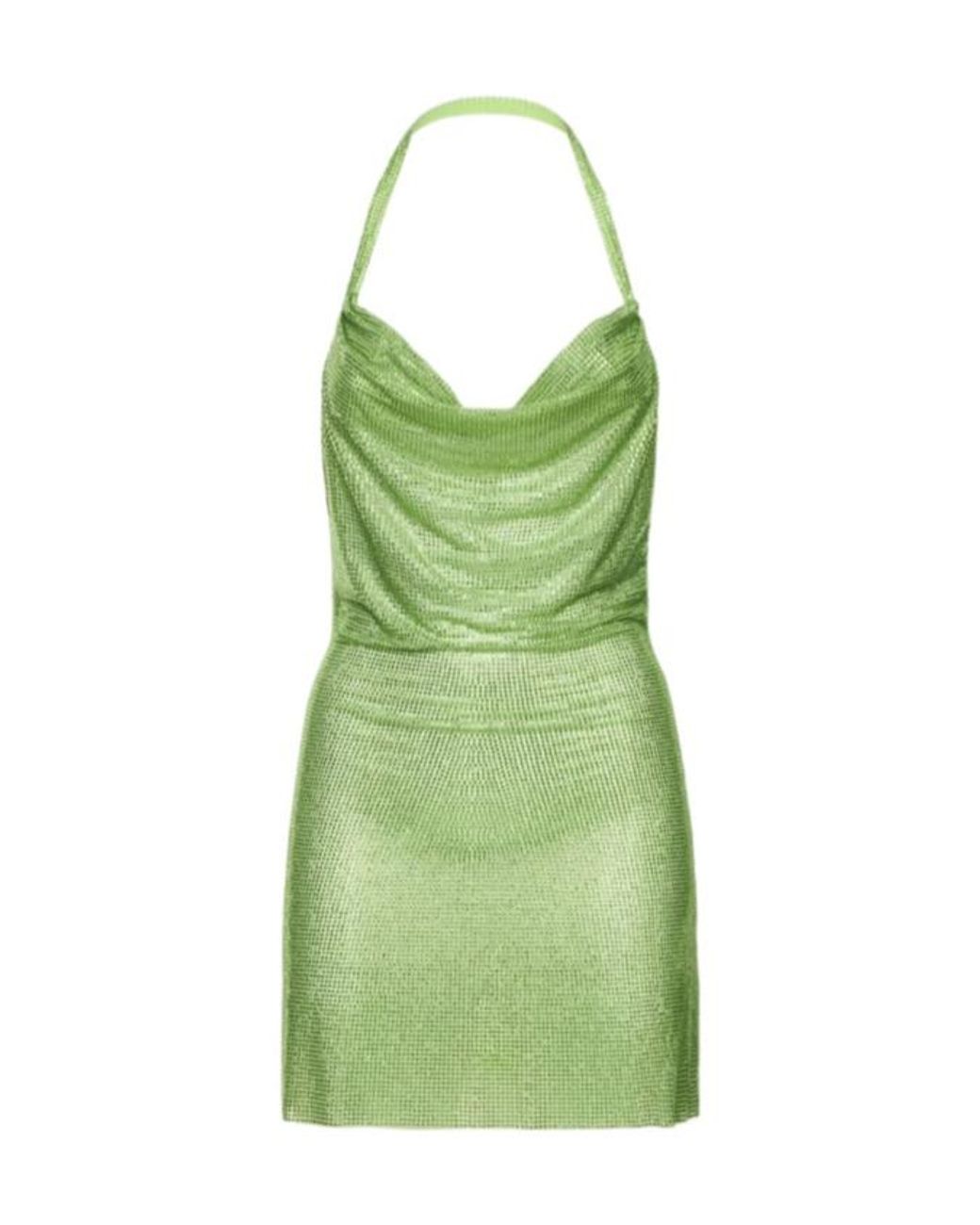 GIUSEPPE DI MORABITO Green Embellished Net Mini Dress