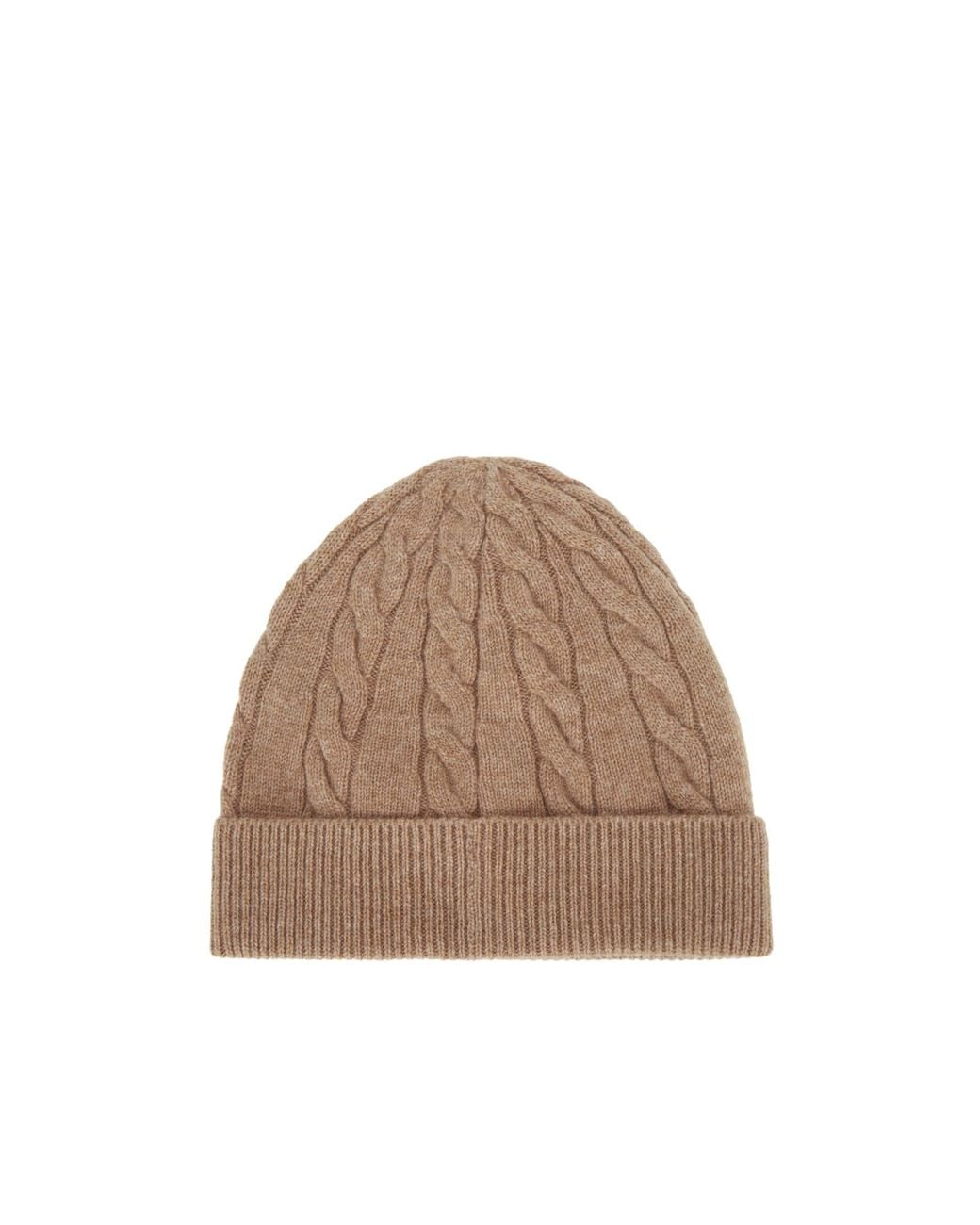 Loro Piana Brown Cedar Cable-Knit Beanie Hat