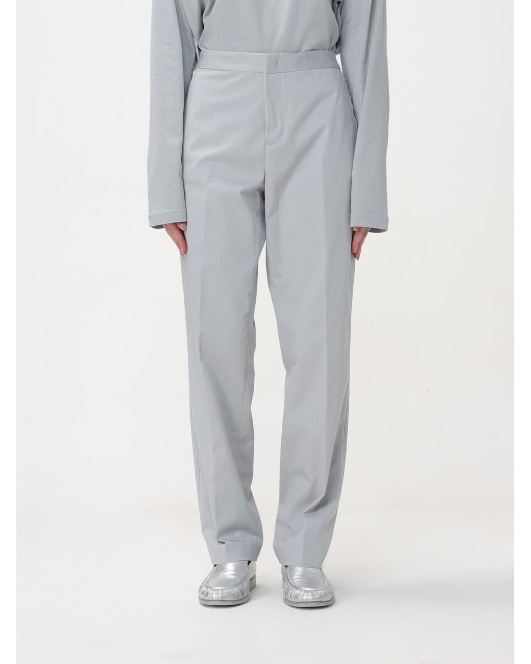 Fabiana Filippi Gray Beaded-Trim Tapered Trousers