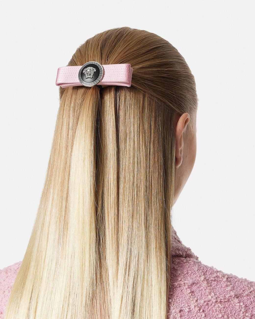 Versace Pink Medusa Head Clip Fastened Hair Clip