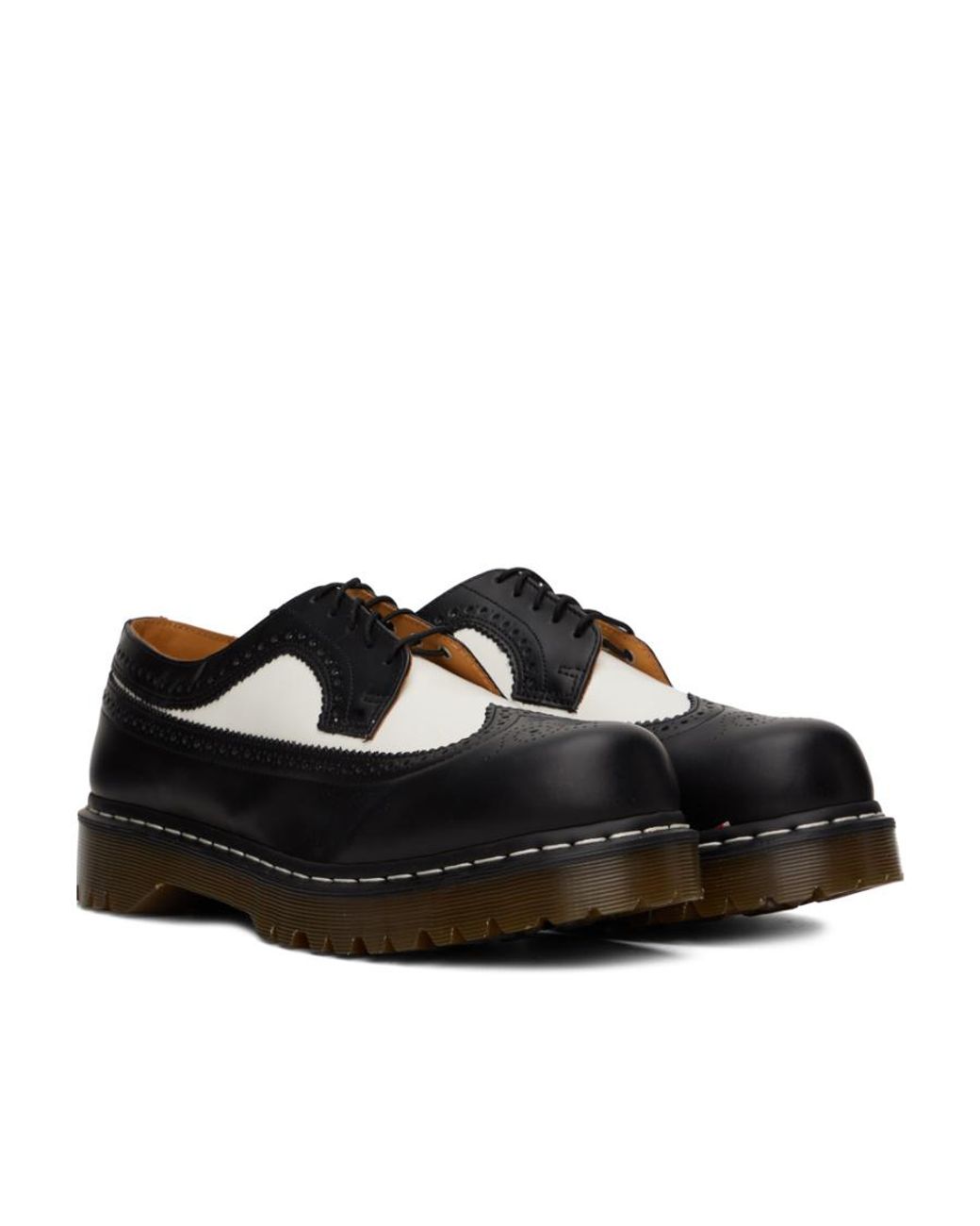 Dr. Martens Black Saw-Edge Detail Oxford Shoes for men