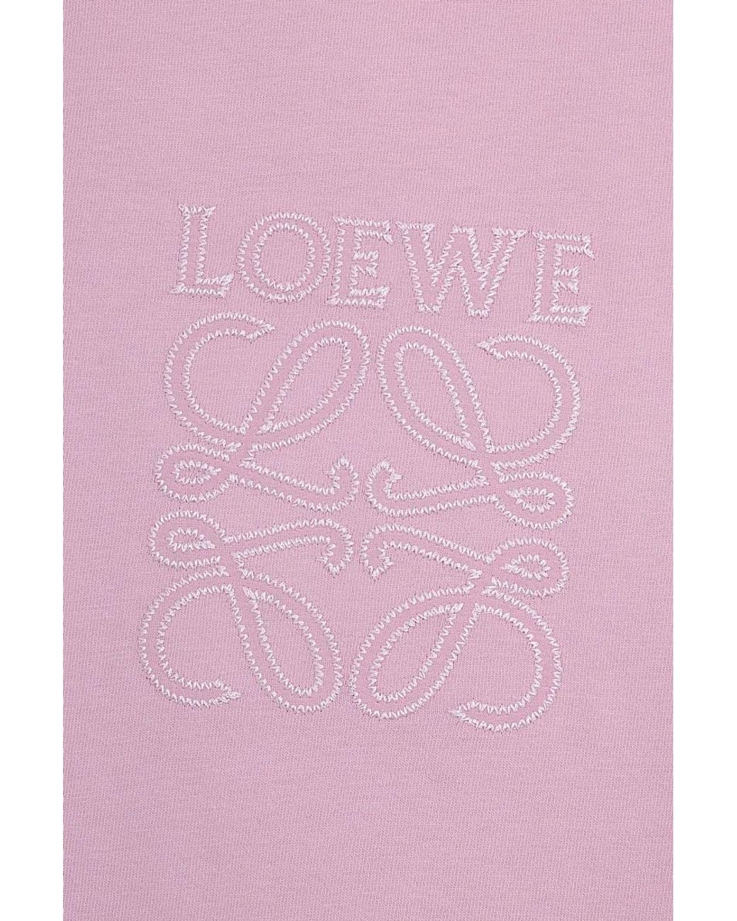 Loewe Pink Anagram-Embroidered Crew Neck T-Shirt for men