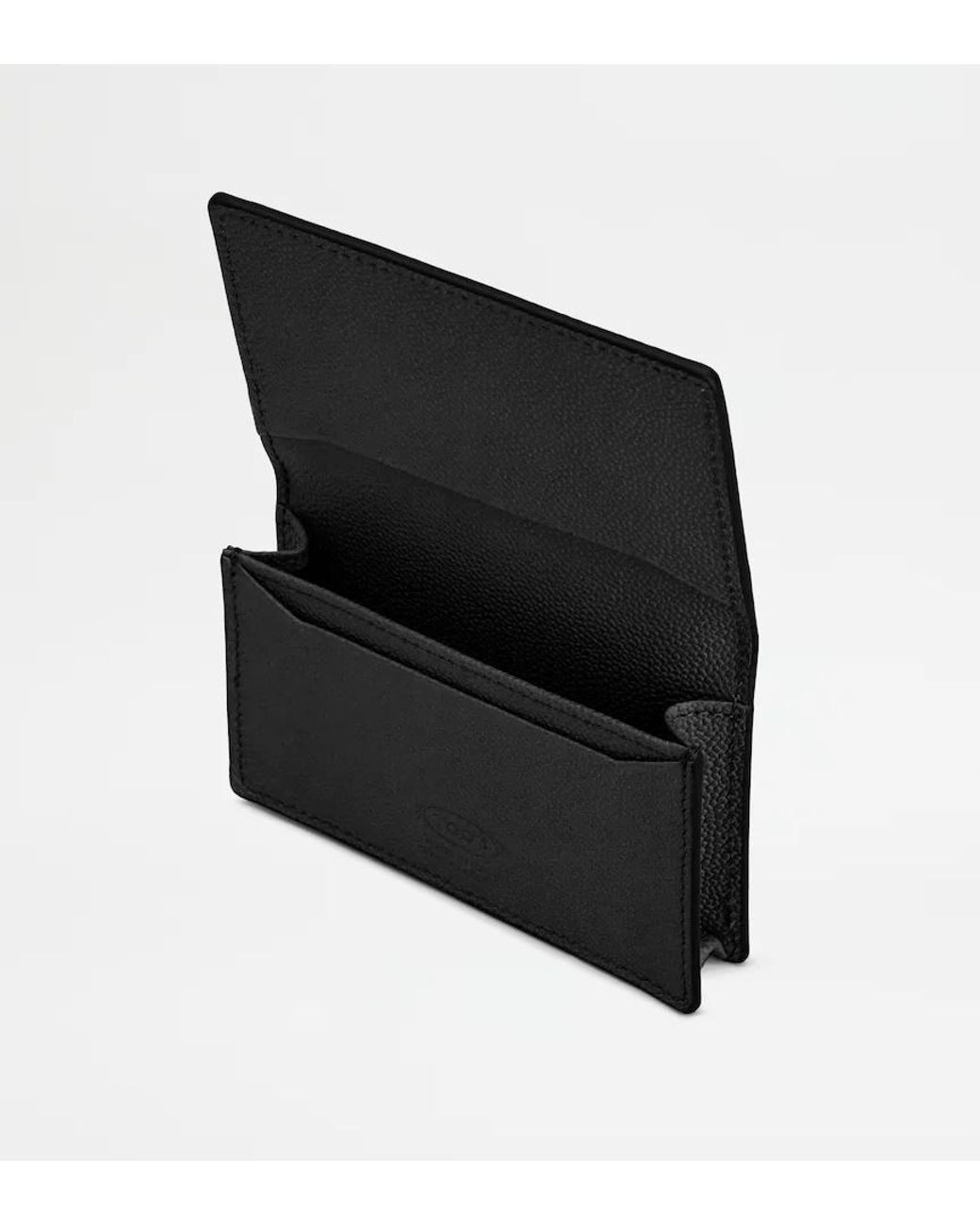 Tod's Black Foldover Top Cardholder for men