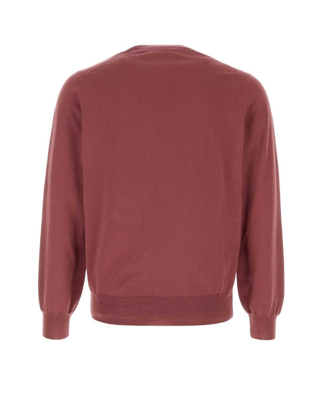 Brunello Cucinelli Red Grape Cotton Sweater for men