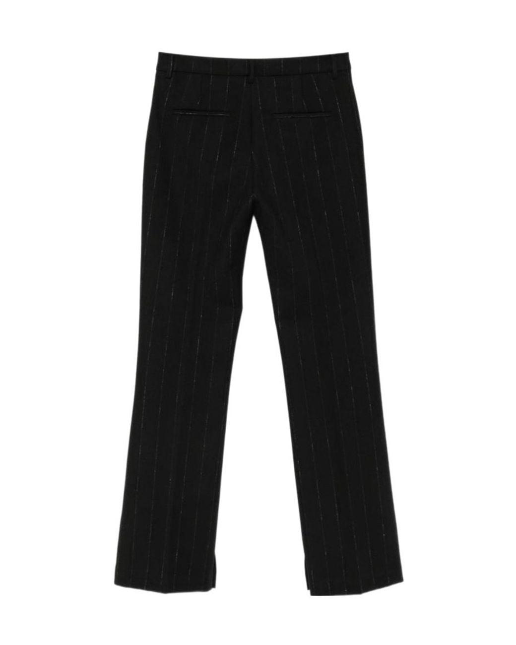 Seventy Black Pinstripe-Pattern Trousers