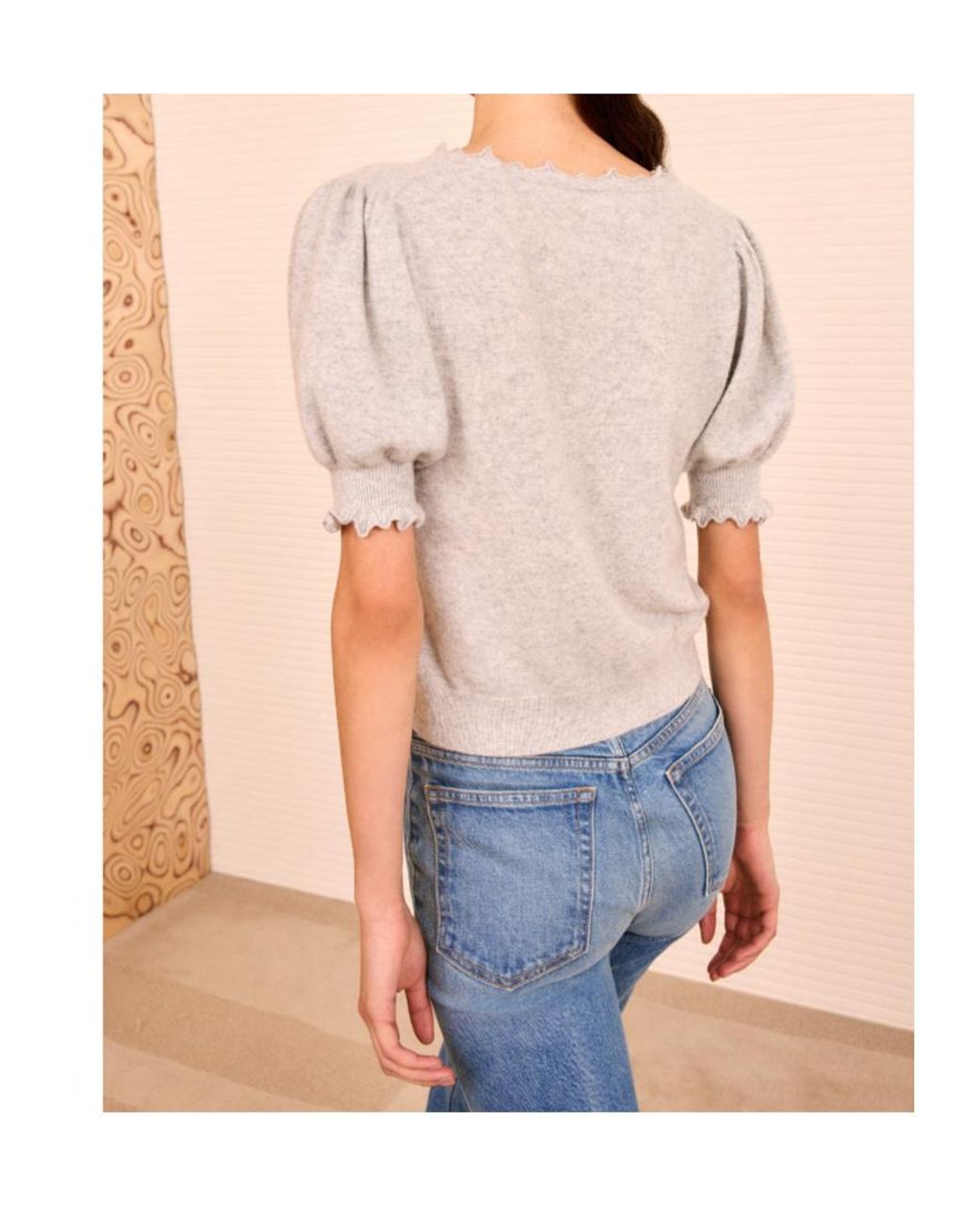 Ulla Johnson White Polline Puff-Sleeve Knitted Top