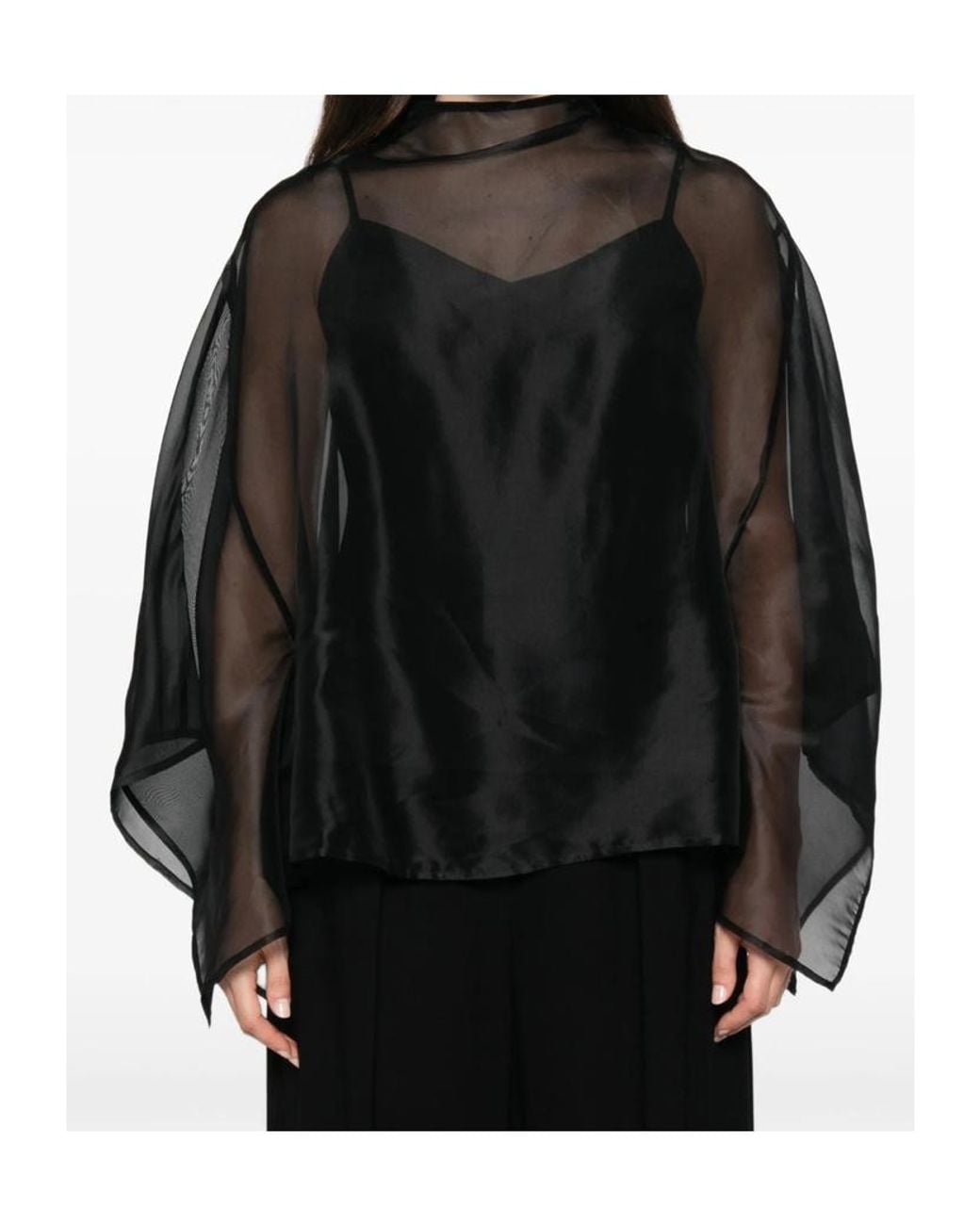 Staud Black Cape-Style Top