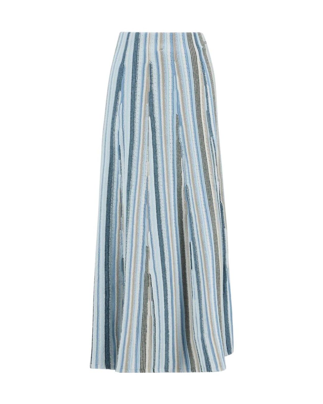 Barbour Blue Knit Midi Skirt