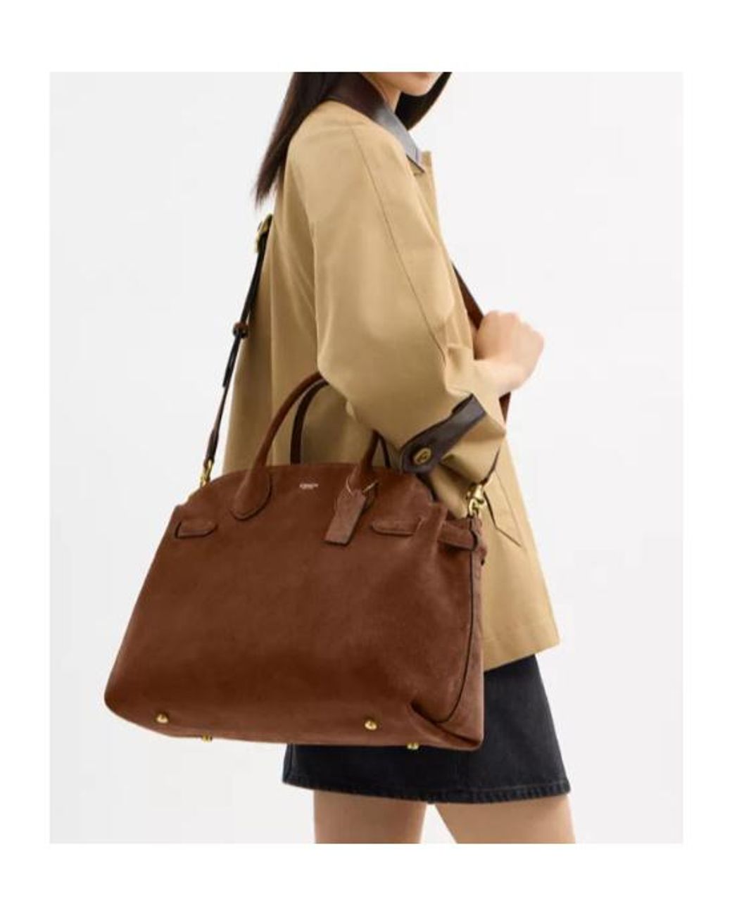 COACH Brown Empire Carryall 40 Soft Clutch Bag