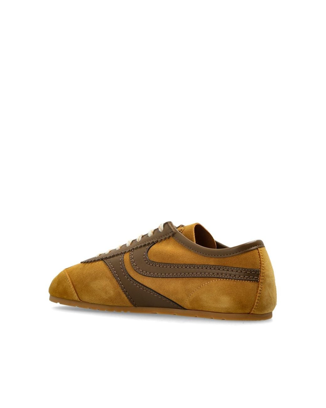 Dries Van Noten Brown Contrast Panel Low-Top Sneakers