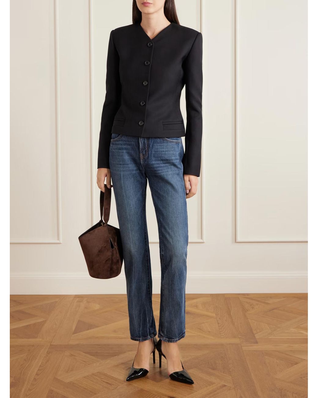 Khaite Blue Farley Straight-Leg Jeans