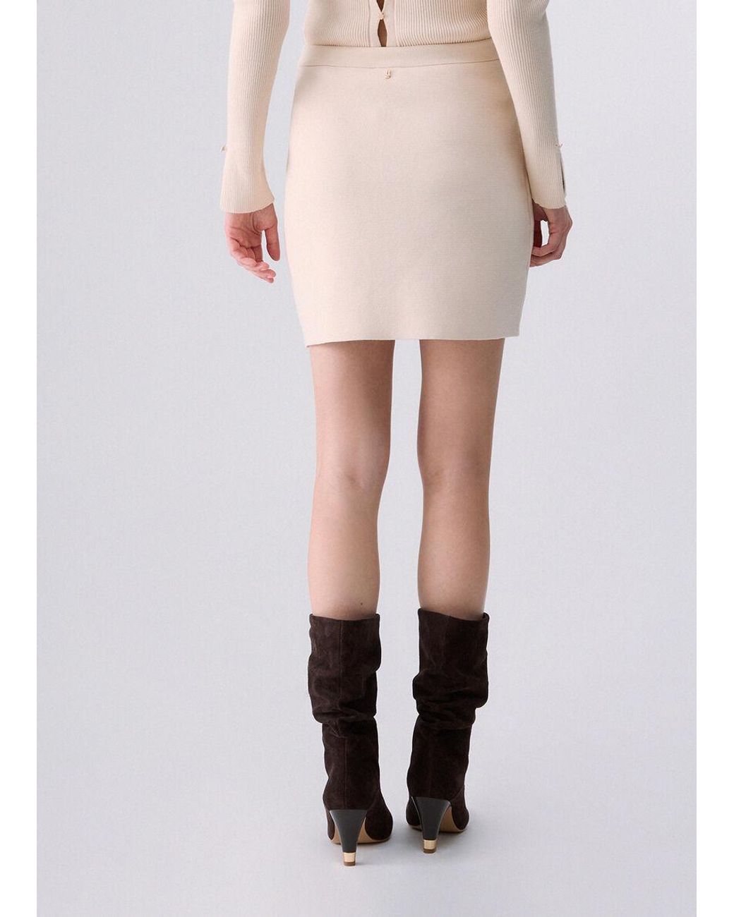 Liu Jo Natural Knitted Mini Skirt