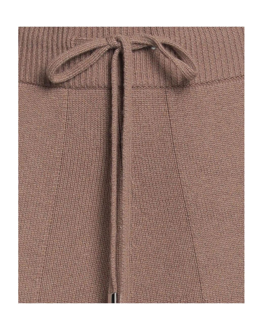 Max Mara Brown Solid Color Knitted Tapered Pants
