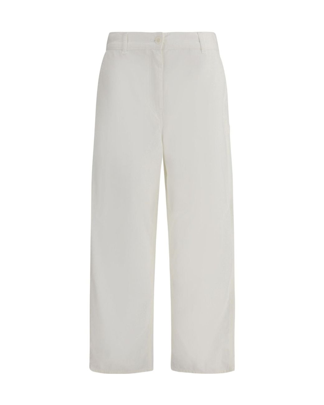 The Row White Sharka Cotton And Cashmere Trousers
