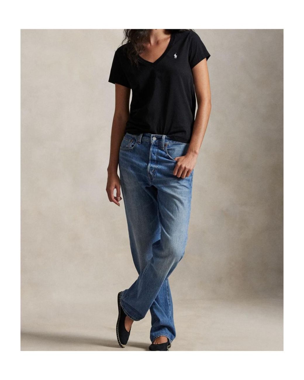 Polo Ralph Lauren Black Logo V-Neck T-Shirt