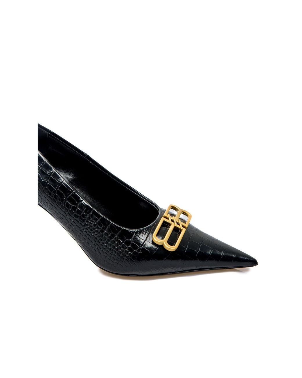 Balenciaga Black Bb Logo Plaque Pointed Toe Pumps