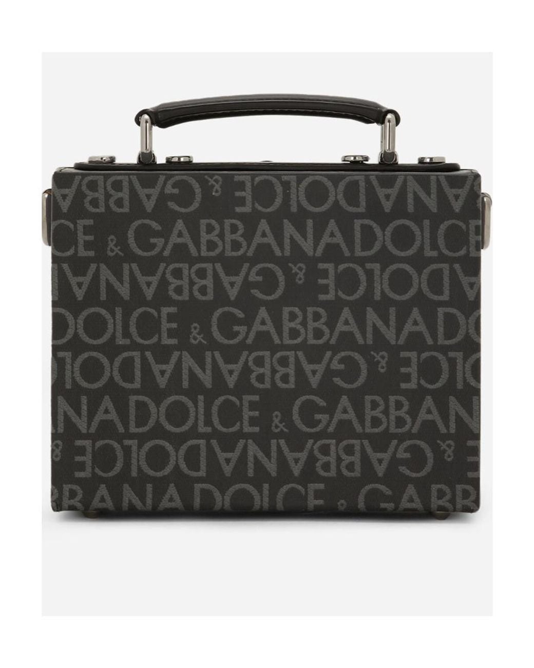 Dolce & Gabbana Black Logo Jacquard Box Bag for men