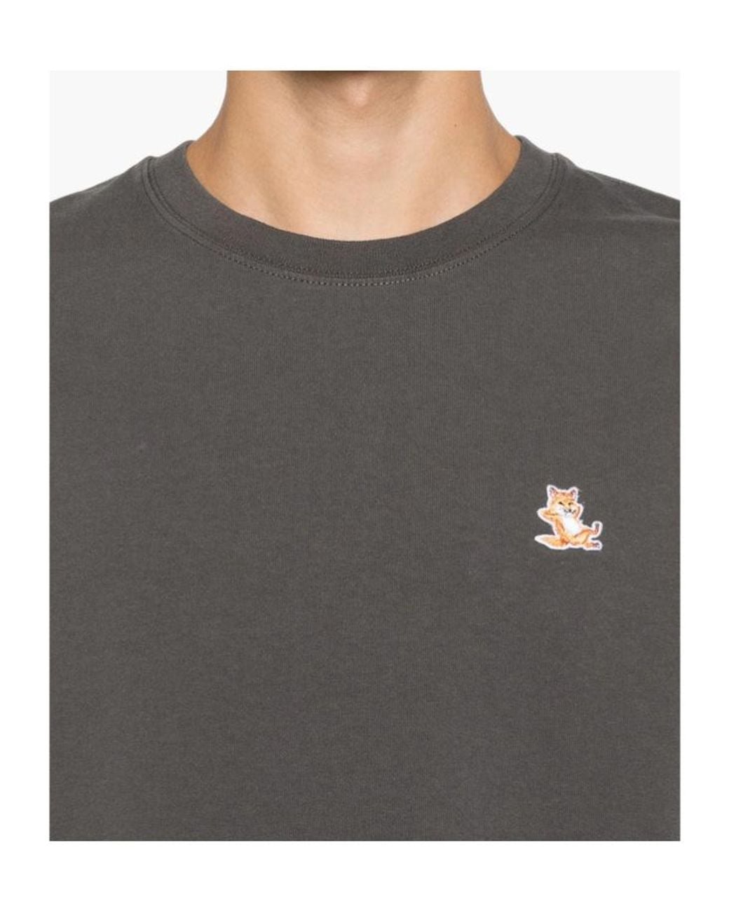 Maison Kitsuné Gray Short-Sleeved T-Shirt for men