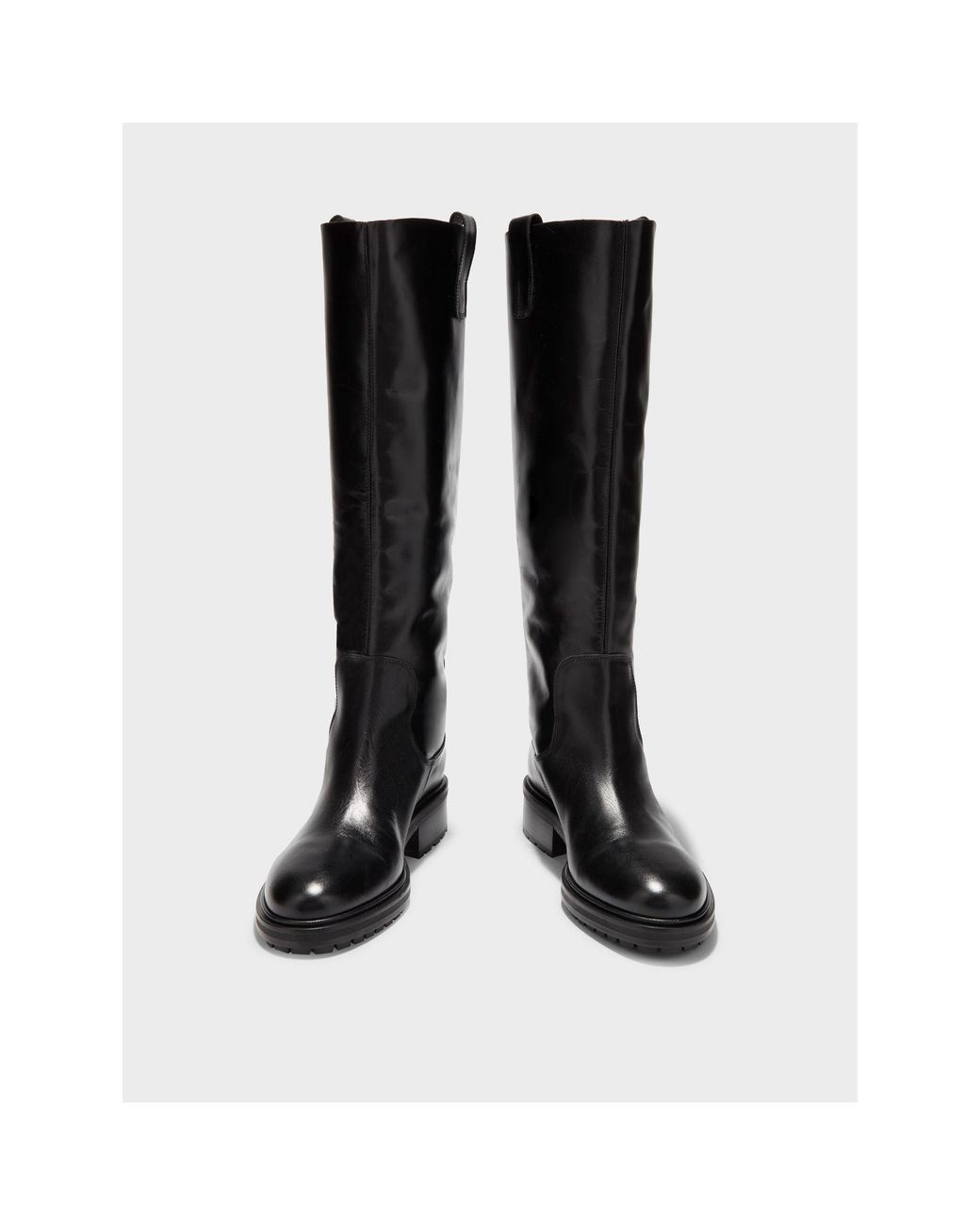 Aeyde Black Solid Color Knee High Boots