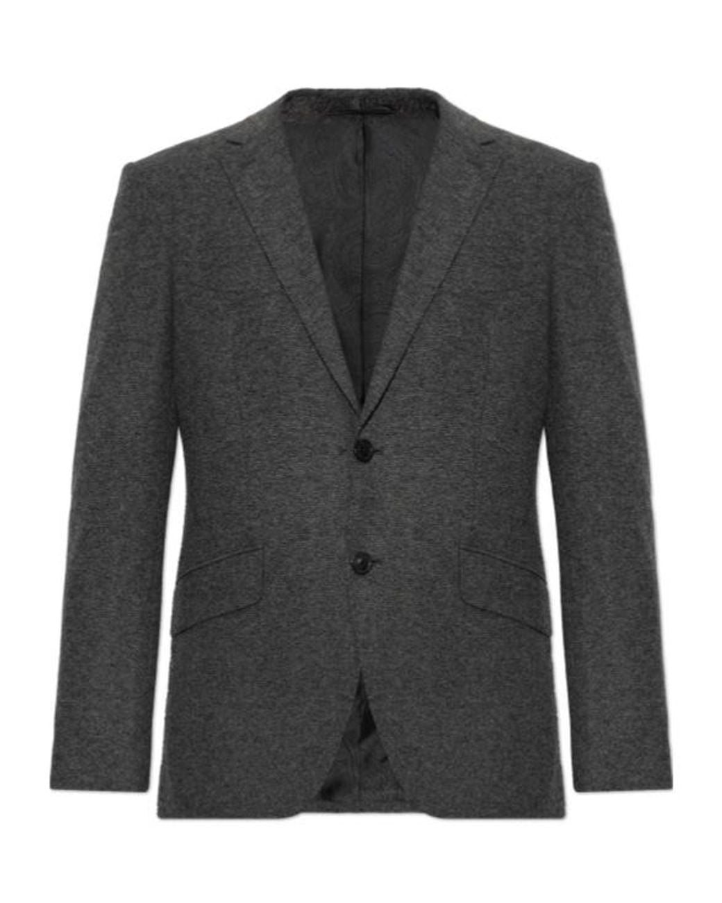 Etro Black Single-Breasted Blazer for men