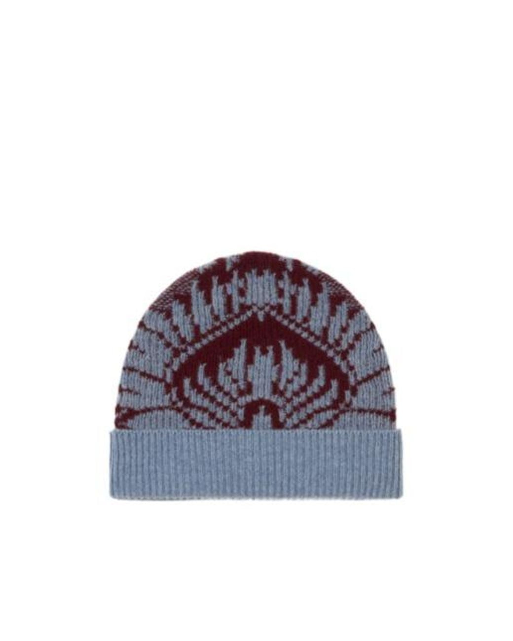 Etro Purple Knit Jacquard Beanie
