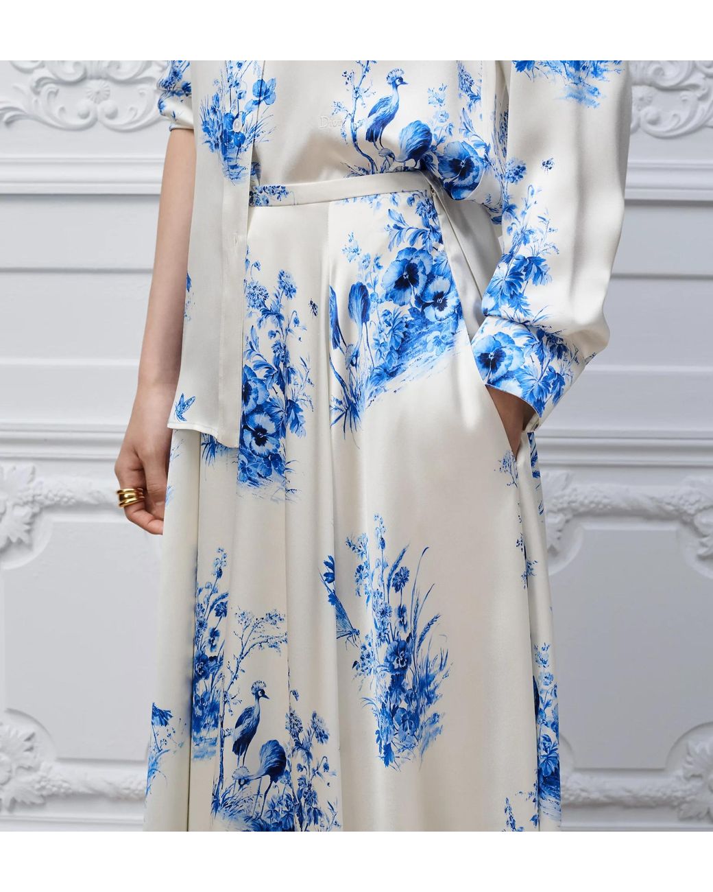 Dior Blue Mid-Length Flared Skirt