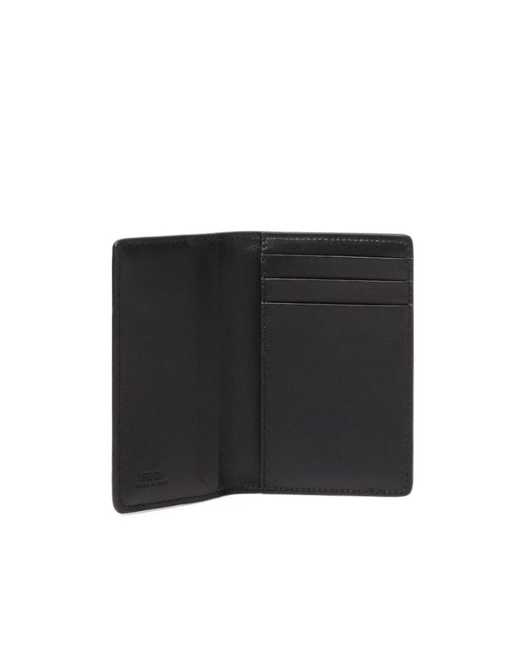 Fendi Black Ff Squared Bi-Fold Card Holder for men