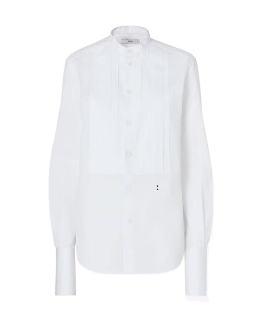 Fendi White Long Sleeved Slim-Fit Poplin Shirt