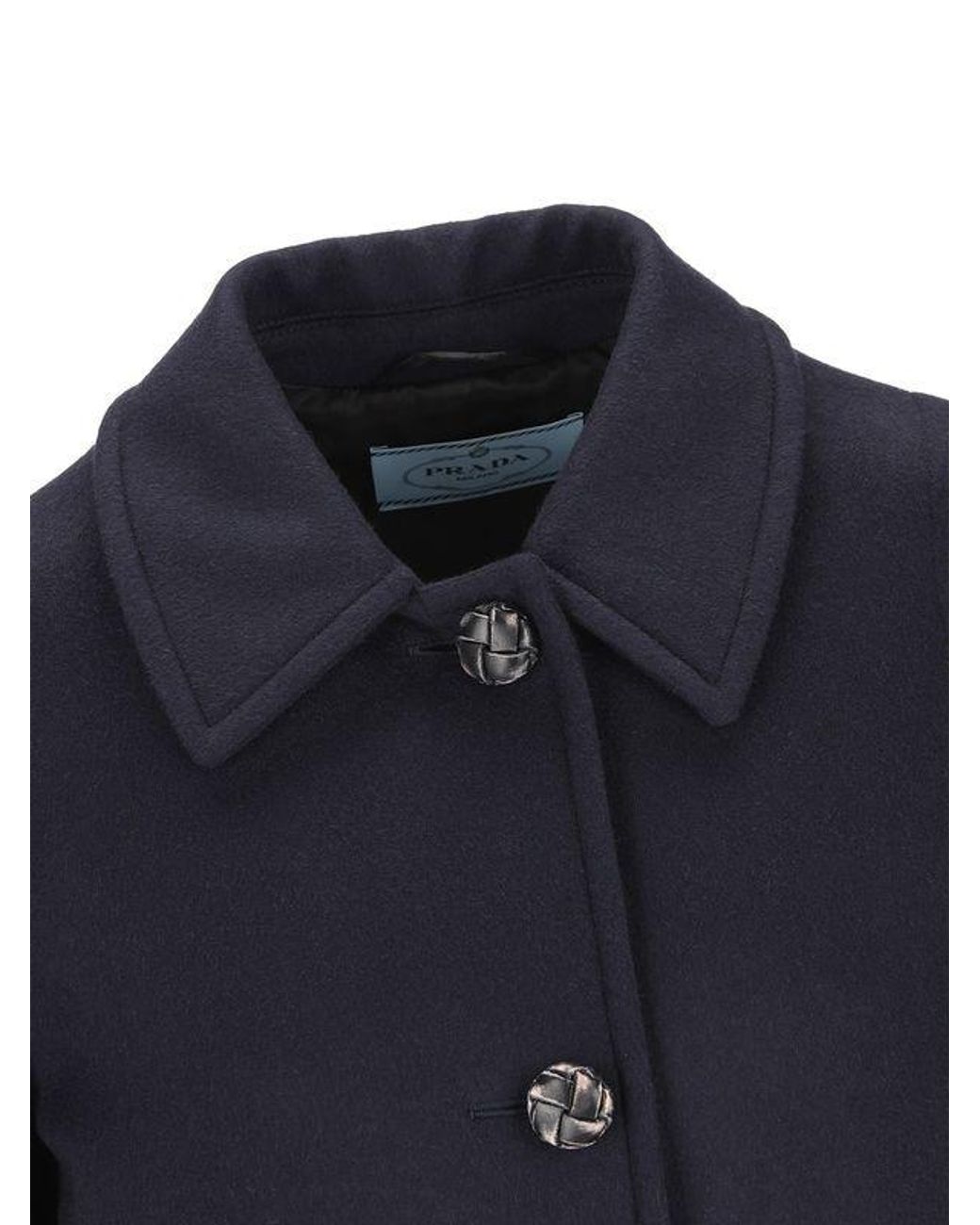 Prada Blue Single-Brested Long Sleeved Coat