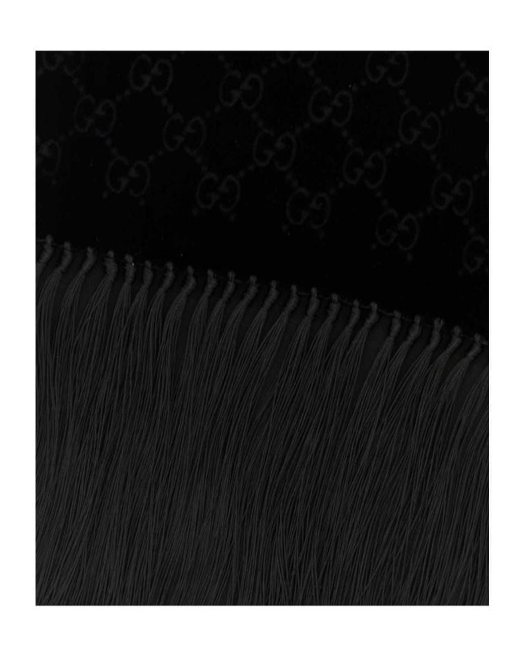 Gucci Black Gg Velvet Devoré Stole for men