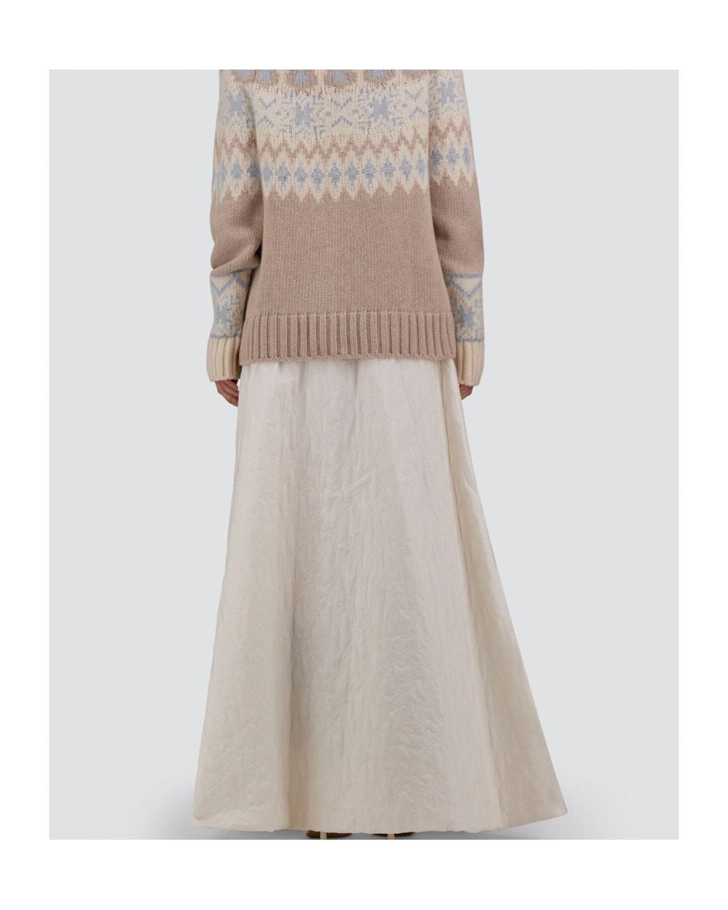 Herno White Drawstring Waist Maxi Skirt