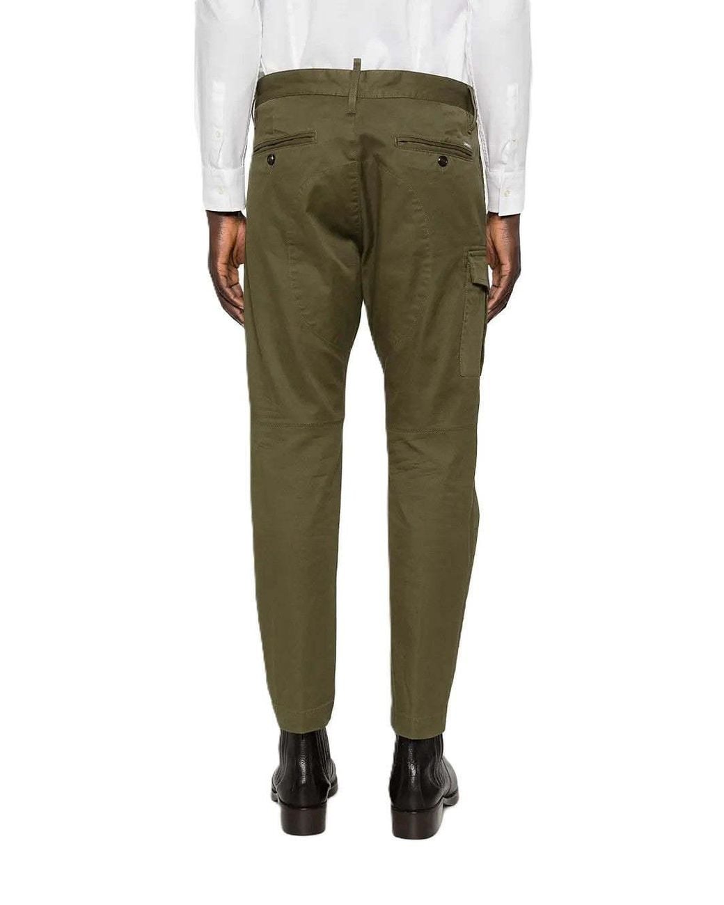 DSquared² Green Slim Cargo Pants for men